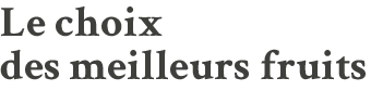 Le choix des meilleurs fruits